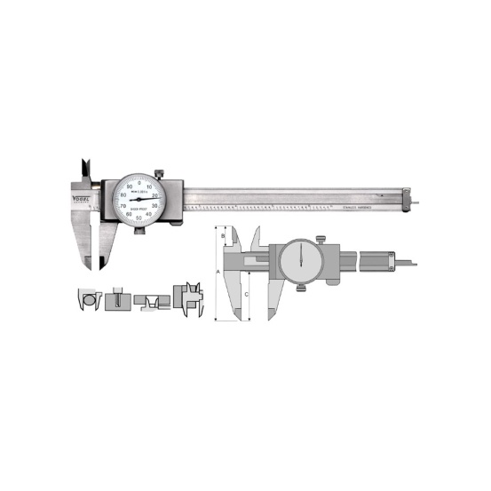 Штангенциркули Vogel с круговой шкалой в дюймах